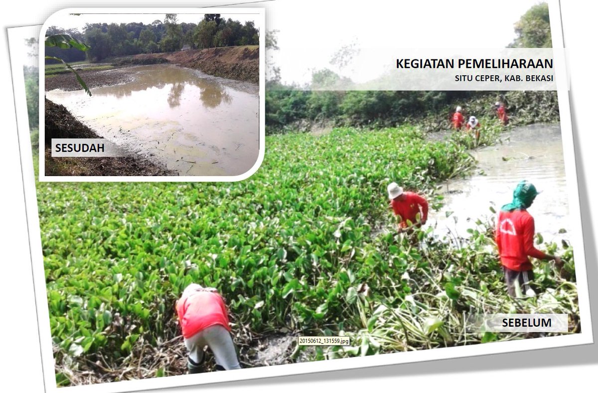 KemenPU's tweet photo. KEGIATAN PEMELIHARAAN SITU CEPER, KAB. BEKASI https://t.co/u2f1B1eslR