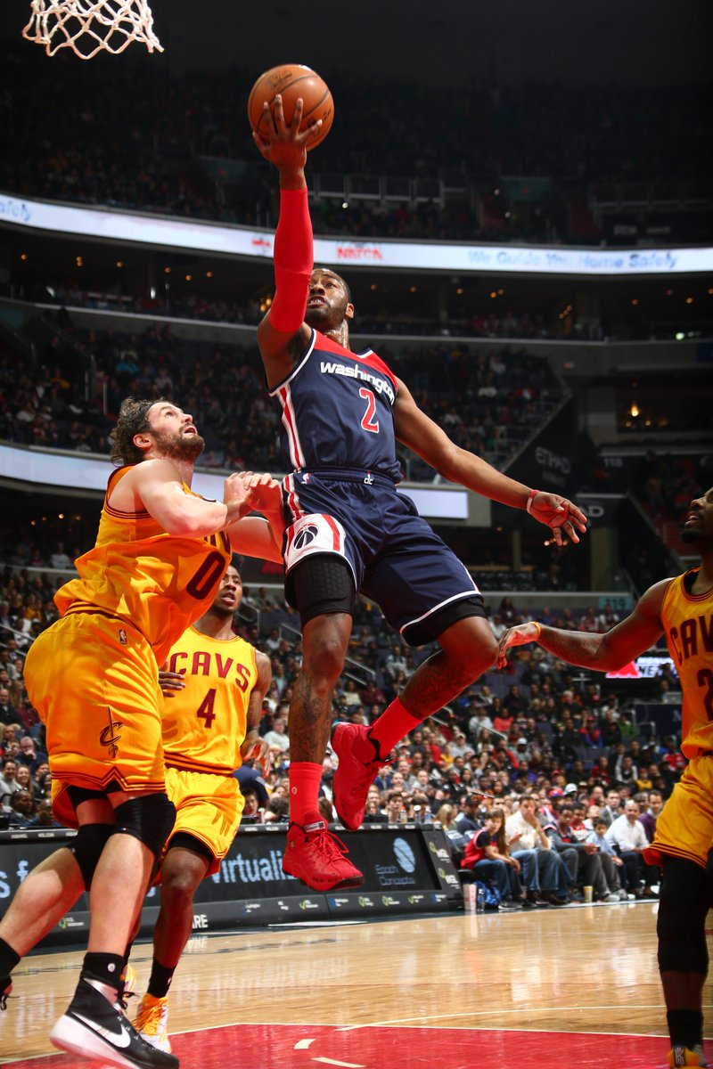 NBA's tweet photo. The @WashWizards defeat the @cavs 113-99. Wall 21, 13 &amp; 7, Porter 21, Beal 17. Irving 28 &amp; 6 for CLE. #CLEatWAS https://t.co/2PVA93B6ss