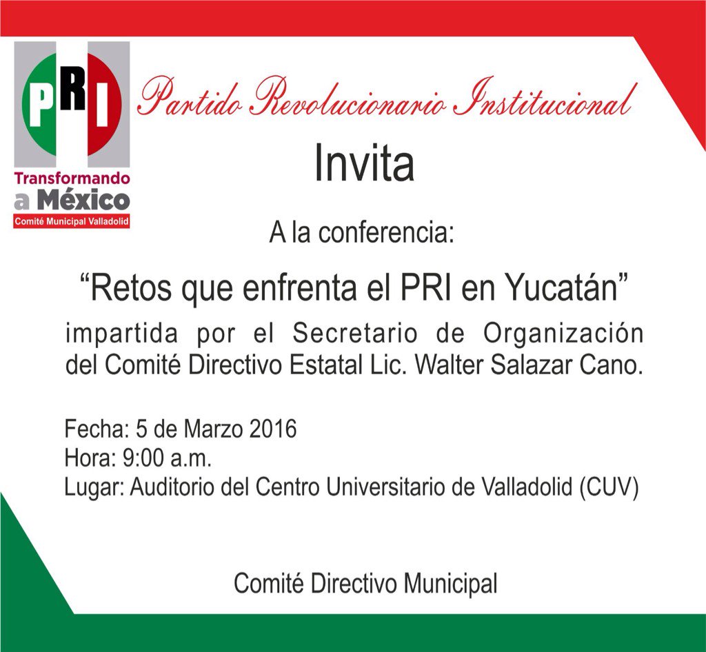PRI_VALLADOLID's tweet photo. Amig@ priista no faltes.
#JuntosHacemosMas https://t.co/ZhE3JEmlEJ