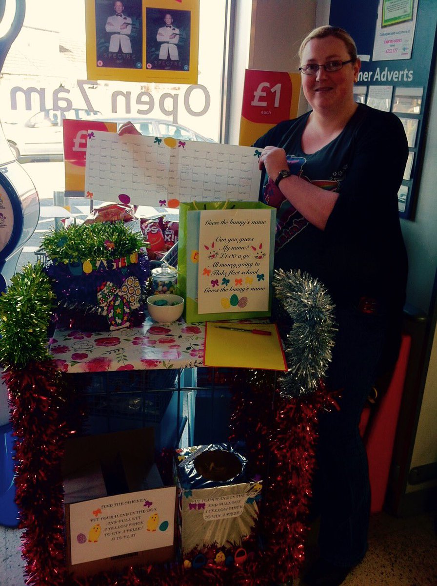 Wendy starting some Easter fundraisers for Flakefleet Primary school. 😊 <a href="/mattashby27/">Matt Ashby</a> <a href="/ziggyhamer/">ian hamer</a>