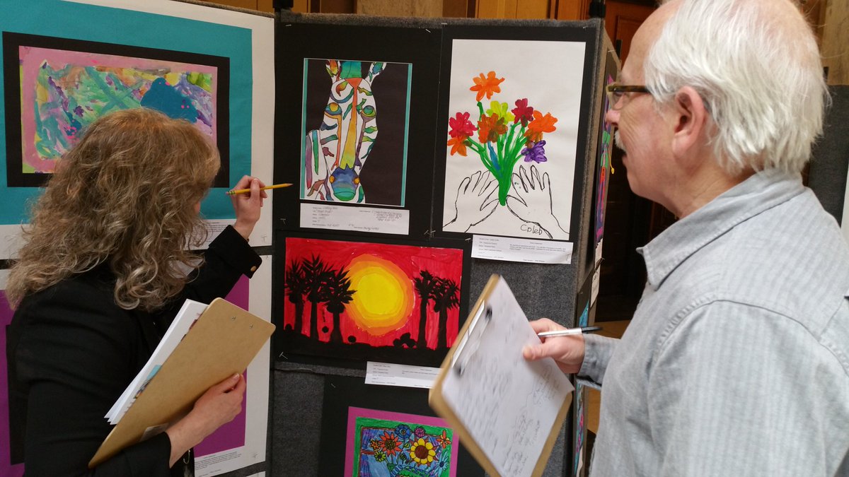 CGawNPHSArt's tweet photo. Art Ed Assoctn of IN hosting Youth Art Month exhibit at IN State Capitol #arteducation Judges include @Ritz4Ed https://t.co/QarVbsOVNI
