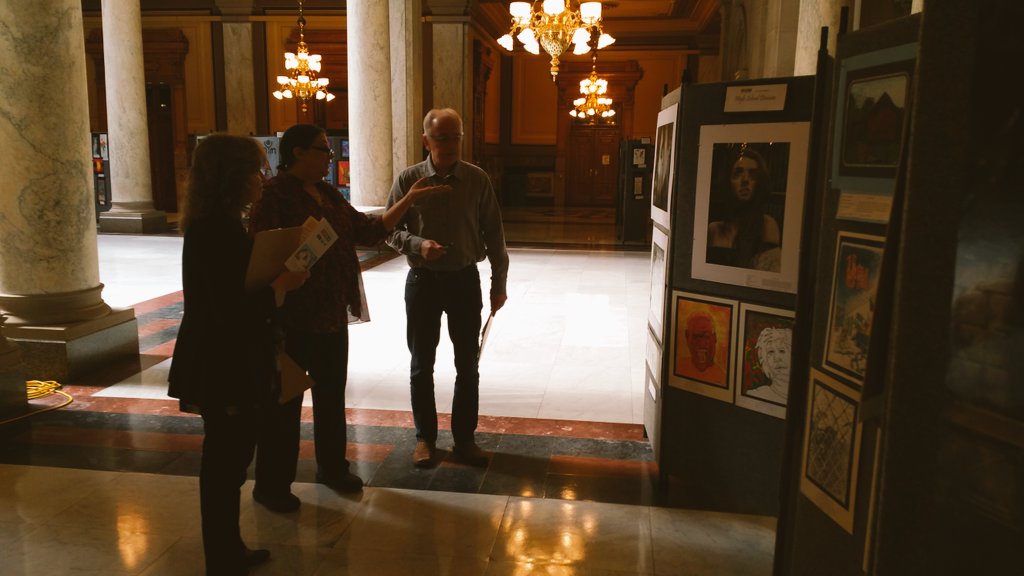 CGawNPHSArt's tweet photo. Art Ed Assoctn of IN hosting Youth Art Month exhibit at IN State Capitol #arteducation Judges include @Ritz4Ed https://t.co/QarVbsOVNI