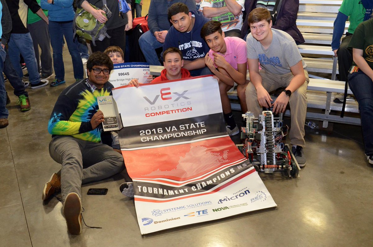 Congrats <a href="/StoneBridgeLCPS/">Stone Bridge HS</a> VEX Robotics Team State Champions!