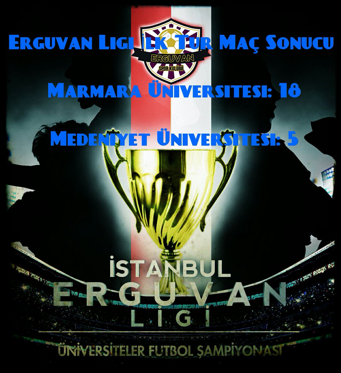 ErguvanSpor's tweet photo. Erguvan Ligi İlk Tur Maçı Marmara Üni. ve Medeniyet Üni. arasında gerçekleşti.Maçın galibi Marmara Üni oldu. https://t.co/gy9drtUFnu