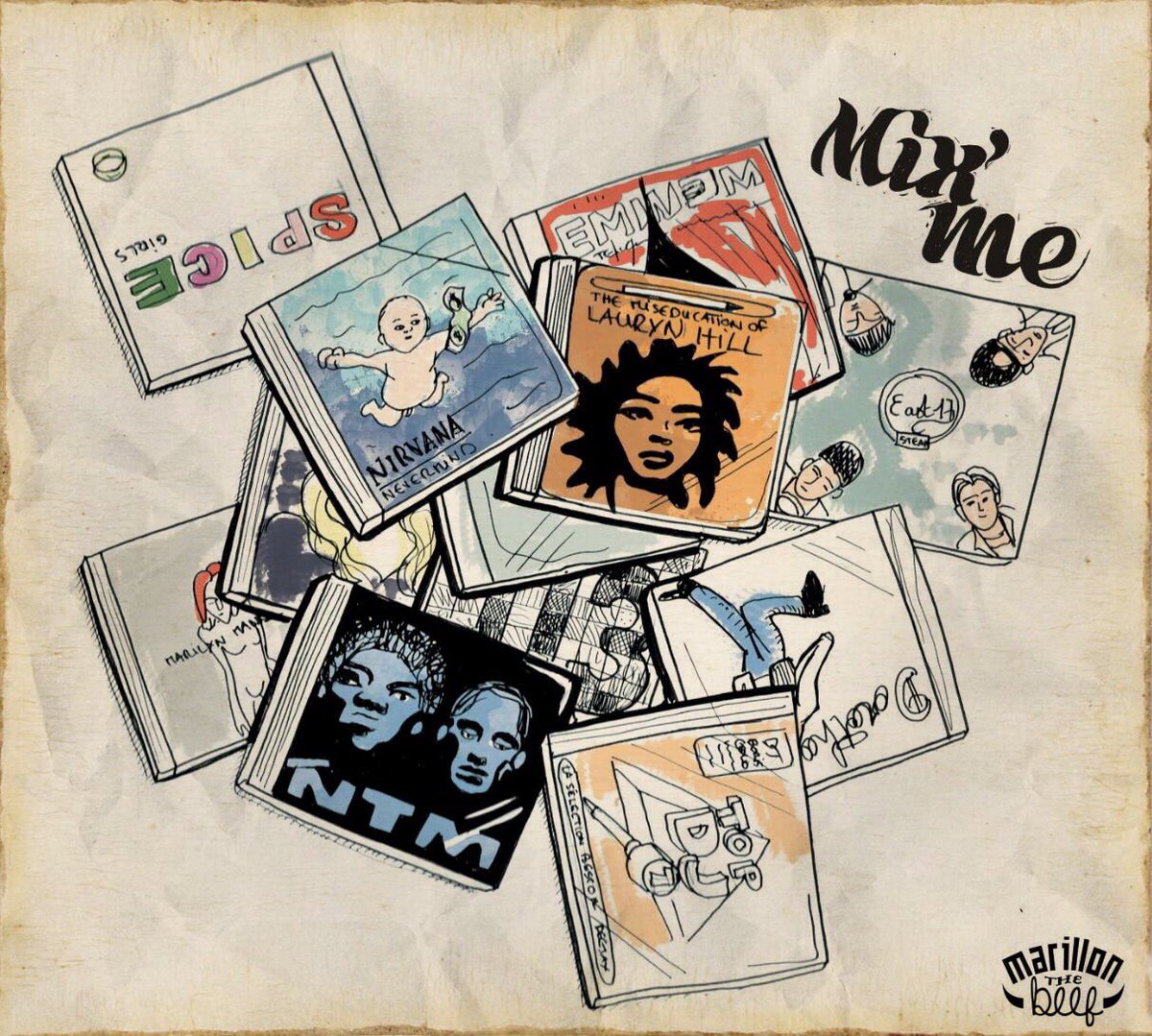 marionthebeef's tweet image. Et si je faisais le tri dans mes CD ? :) #illustration #compactdisk #drawing