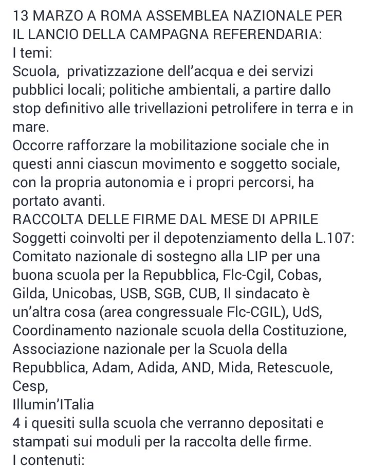 fgutoledo1's tweet photo. 13 MARZO A ROMA ASSEMBLEA NAZIONALE PER IL LANCIO DELLA CAMPAGNA REFERENDARIA: https://t.co/F6SzG5n3Ag