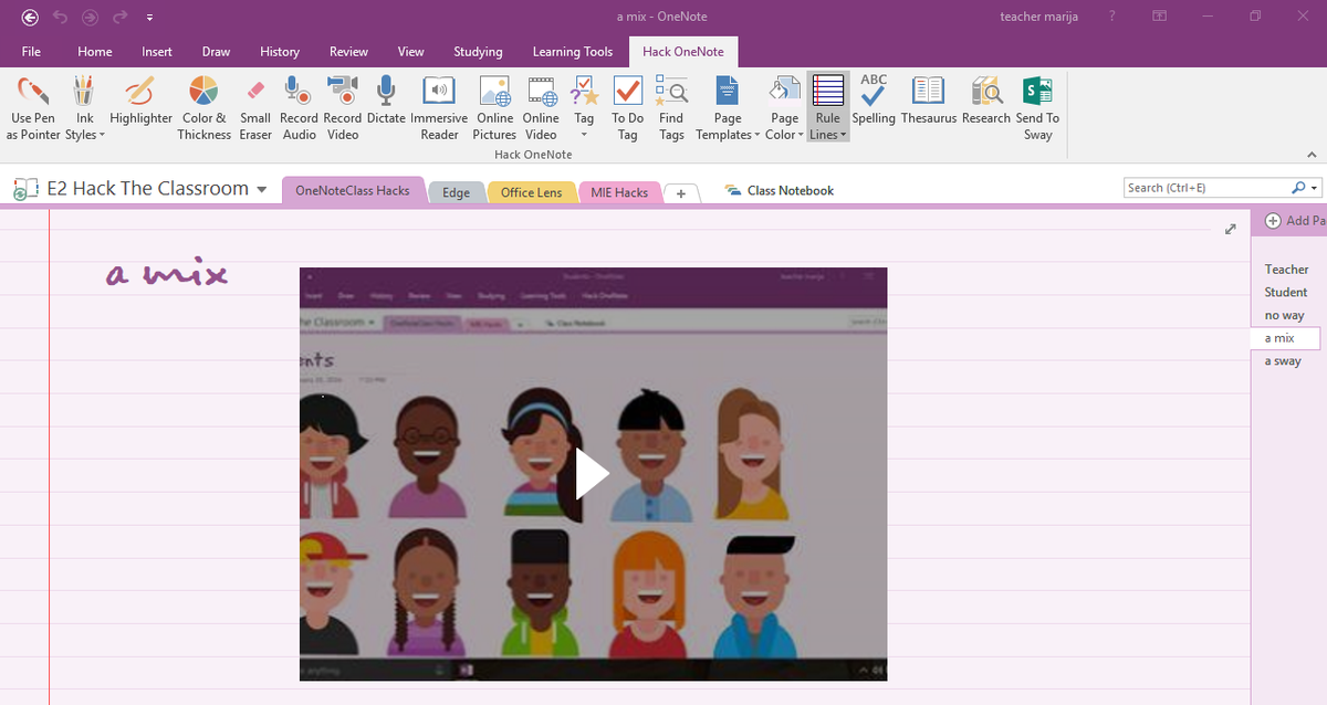 teachermarija's tweet photo. Hacking #OneNoteClass notebook at E2 #HackTheClassroom #OneNoteHacks #mieexpert #msftedu @msonenote @OneNoteEDU https://t.co/Hrm3KuOhc1