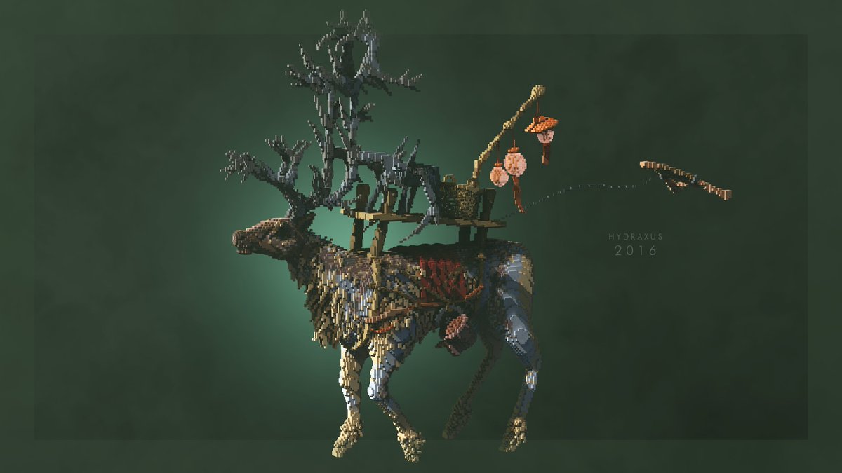Hydraxus's tweet image. Stag work in progress, still have to do environment/atmosphere and finish his backpack.