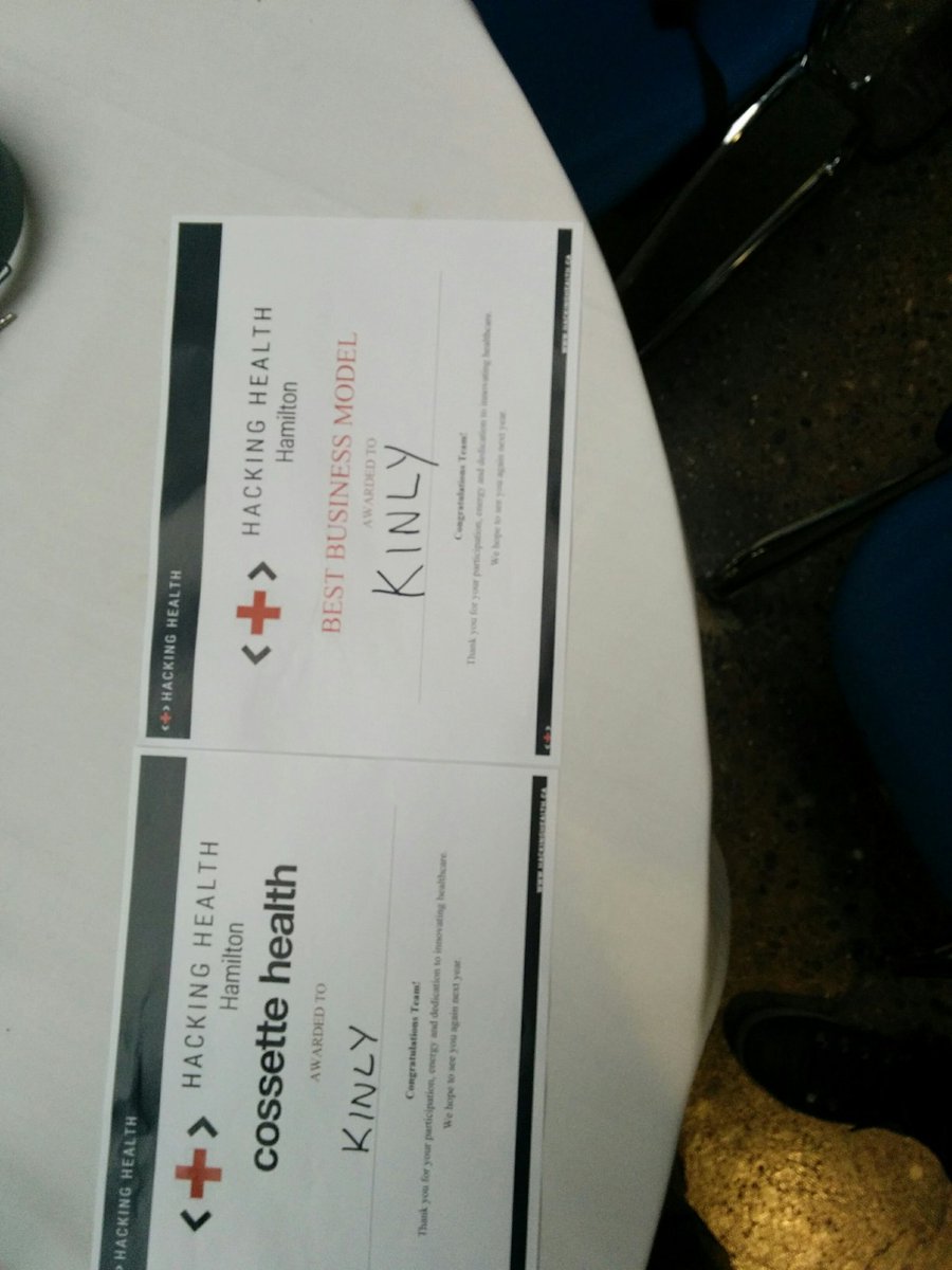 cstaikos's tweet photo. Didn't see this coming! Kinly took home 2 awards this weekend at #HHHamOnt .  @BitmakerHQ, thanks for preparing us https://t.co/3UuJ8Ll1H2