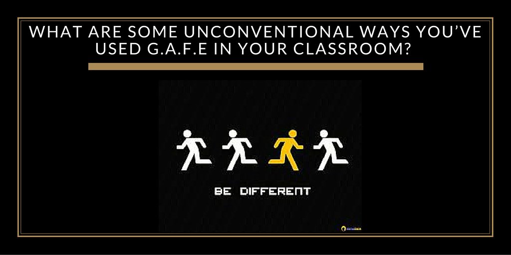 MusicalNanci's tweet image. Q6: What are some unconventional ways you&apos;ve used G.A.F.E. in your classroom? #PGEdTech