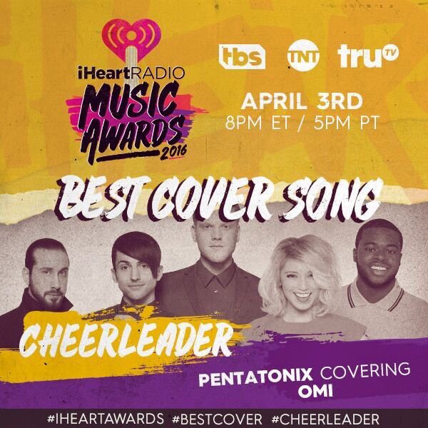 PTXofficial's tweet image. We're up for an @iHeartRadio Music Award for Best Cover Song! RT to vote! #Cheerleader #BestCover #iHeartAwards