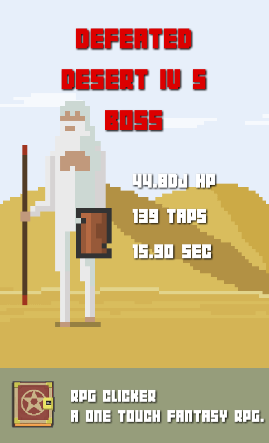 petertiger8118's tweet photo. Defeated Desert IV 5 Boss in a battle to the death in RPG Clicker: https://t.co/jlM5PK9A6W #rpg #clicker https://t.co/82eU6Wdy1g