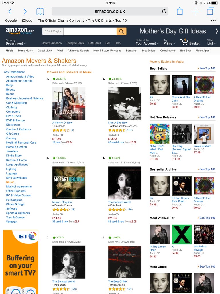 callaghanmusic's tweet photo. #AHistoryOfNow is No.1 on the @amazon movers and shakers chart today! 😃🎉 https://t.co/UdVGHH32DN https://t.co/eEvfQEpsI7
