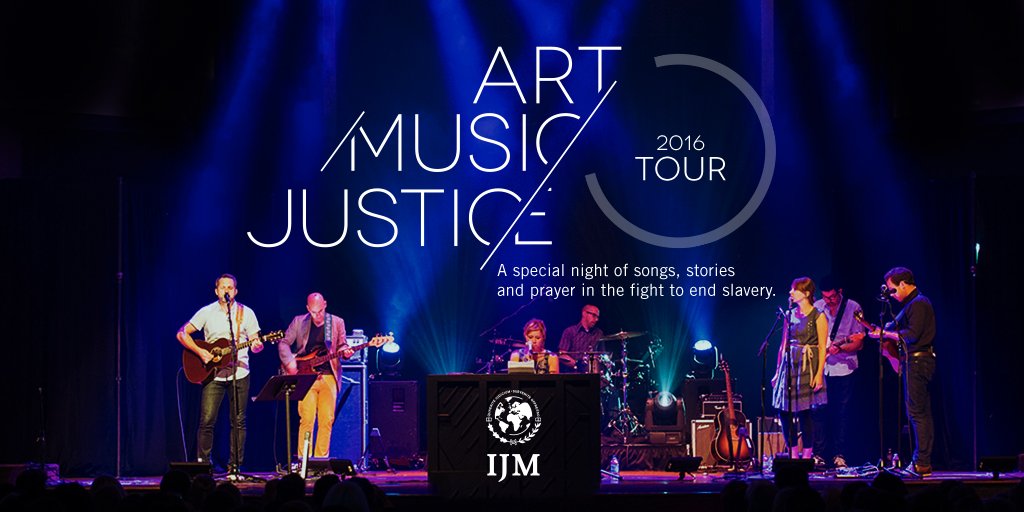 IJM's tweet photo. Tickets are now on sale for the Art + Music + Justice Tour! Check it out: https://t.co/wXV9G2PrAb #AMJtour https://t.co/5FiqLC2q4z