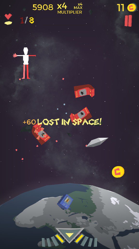 wgreklek's tweet photo. 5908 points in #WasteInSpace! Fun new physics based swinging shooter. It has interesting gameplay mechanics. https://t.co/xszlvUAo38