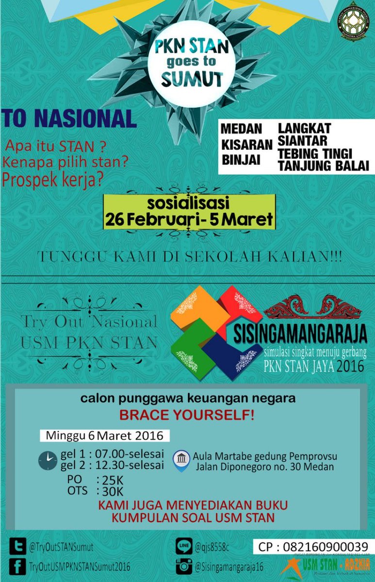 TryOutSTANSumUt's tweet photo. ⚠Halo Calon Punggawa Keuangan Medan⚠
👊👊Brace yourself󾬆️󾬆️
The biggest event is coming !!
Check👇👇👇 https://t.co/EmYG2ZCAdv