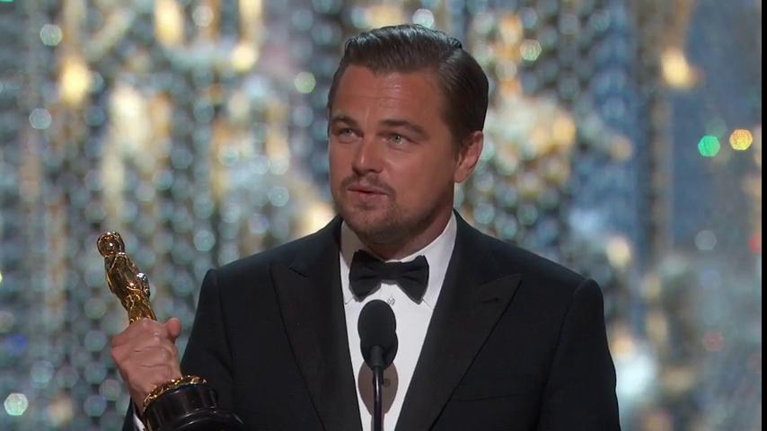 GMA's tweet photo. 8,054 days since his first nomination, Leonardo DiCaprio finally has his #Oscar. #Oscars https://t.co/8aEd5Ltfje