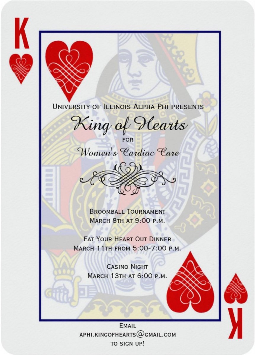 Sign up to participate for our King of Hearts philanthropy and help raise awareness for Women's Cardiac Care! ❤️