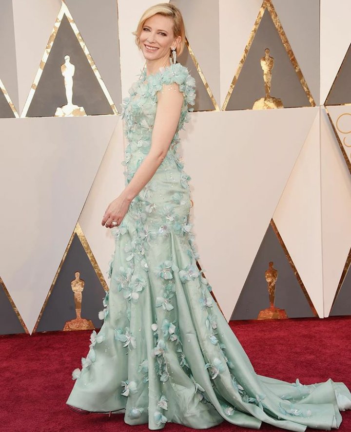 DisneyPremiere's tweet photo. Another shot of Live-Action #Cinderella star Cate Blanchett on the Red Carpet at the #Oscars https://t.co/Hf7iiehoBN
