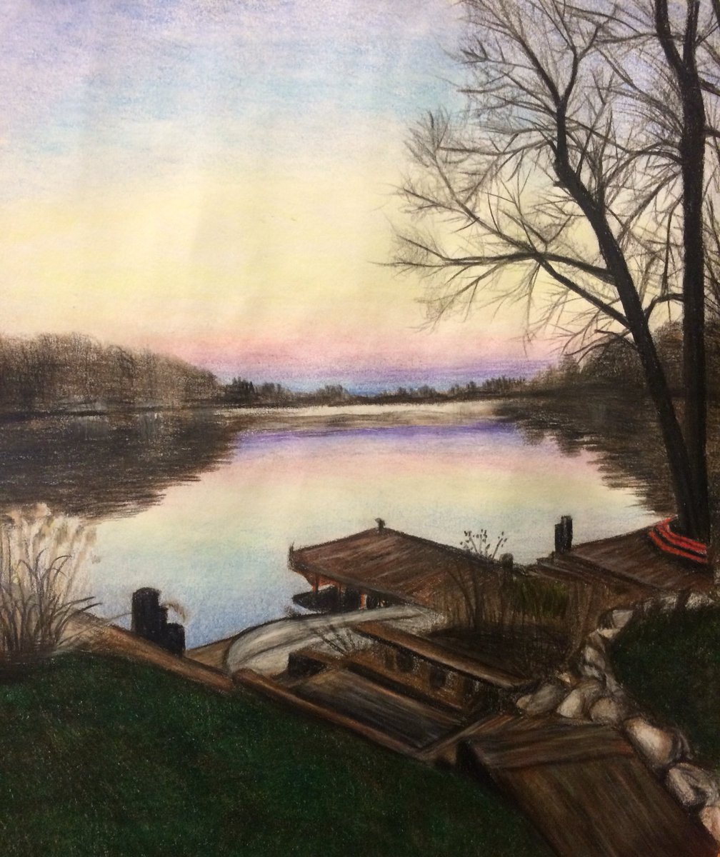 jacklynnmorey's tweet photo. Lakeside Sunset
Colored pencil 9x12 paper 
#indieart #lakeside https://t.co/zwQtL2kuKd