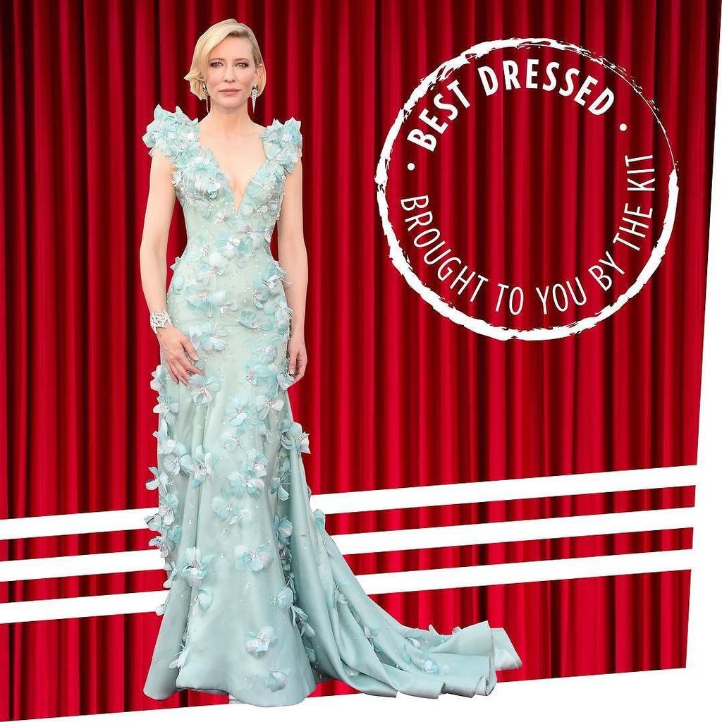 TorontoStar's tweet photo. “No one takes more risks on the red carpet than Cate Blanchett. This seafoam Armani Privé … https://t.co/H72VECq7PC https://t.co/TDIosn751h