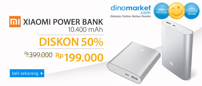 DINOMARKET's tweet photo. #SaveMoreForOneDay POWERBANK Xiaomi ORIGINAL 10.400 mAh dengan baterai berkualitas utk mengisi daya ponselmu. https://t.co/RNpveK5utv
