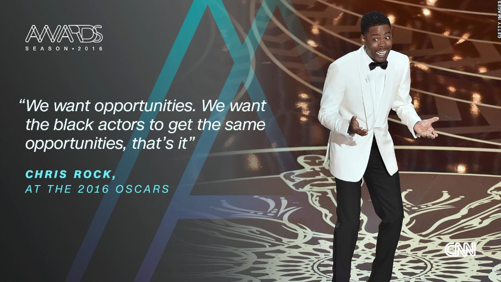 CNN's tweet photo. Chris Rock during #Oscars monologue: 'You're damn right Hollywood is racist' 
https://t.co/pf2geigA4z https://t.co/2o3pjt5Rsz