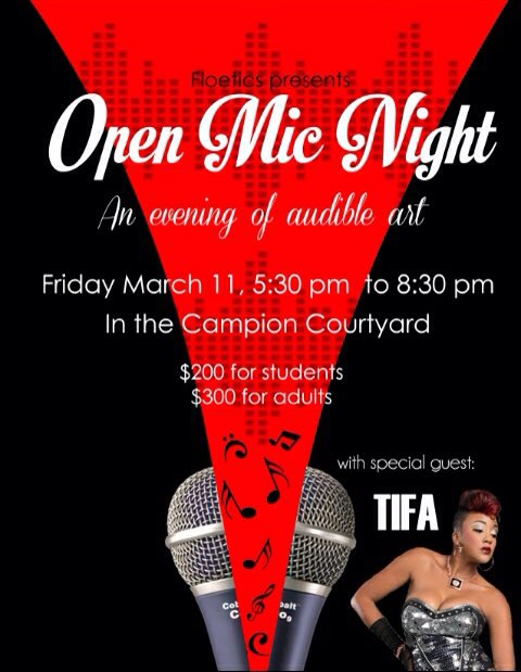 Lorne_BC's tweet photo. Caption: Support Campion's very first Open Mic Night! #speak #listen #enjoy #omn #tifa 🎤✨ https://t.co/ji3z5sIou0