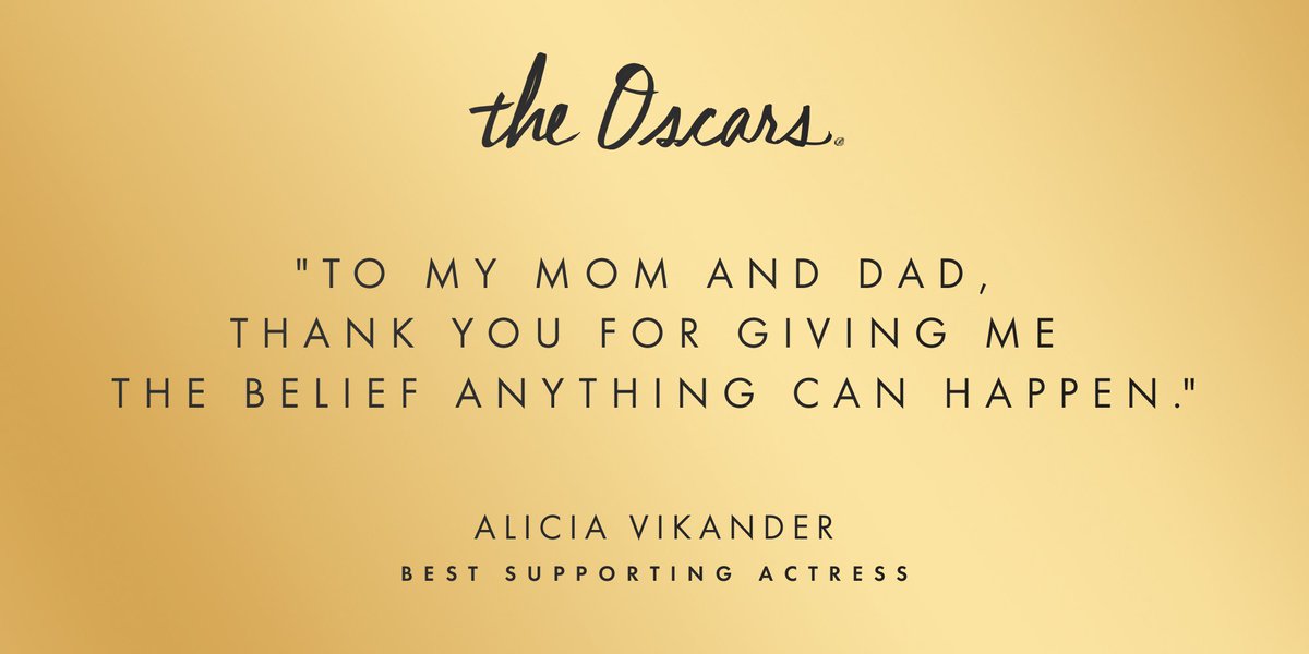 TheAcademy's tweet photo. Well said, Alicia Vikander. https://t.co/8X2oKhnHUD