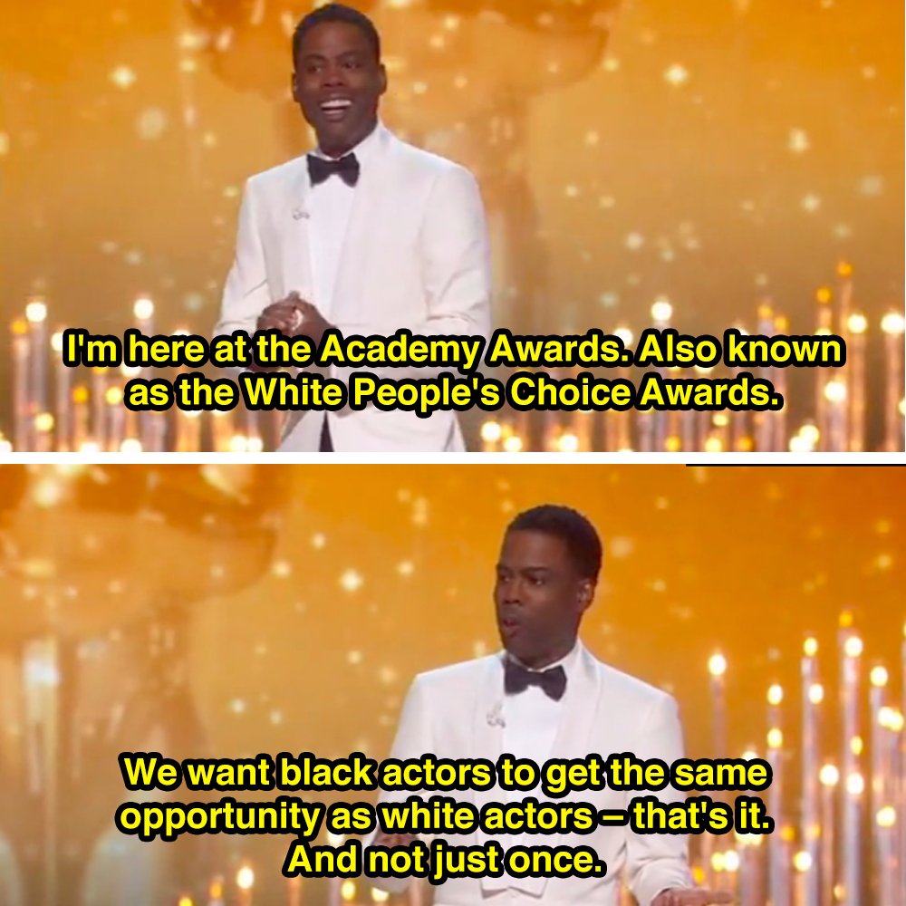 BuzzFeed's tweet photo. Chris Rock’s Oscars monologue was the perfect antidote to #OscarsSoWhite https://t.co/6MrFhUGKoz https://t.co/dxJUqy6txb