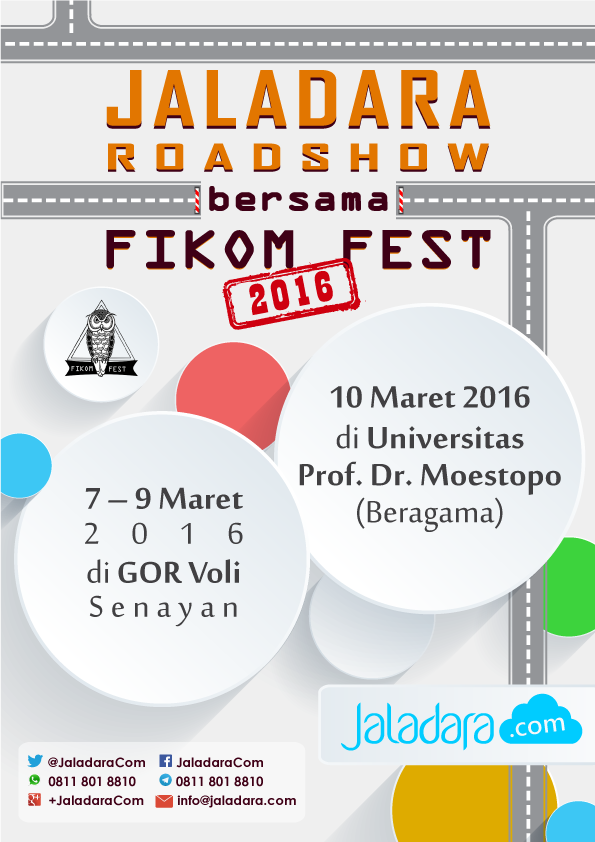1 minggu lagi nih Roadshow Jaladara di acara Fikom Fest 2016 dari Univ. Prof. Dr. Moestopo ;;) <a href="/FikomFest_2016/">FIKOM FEST 2016</a>