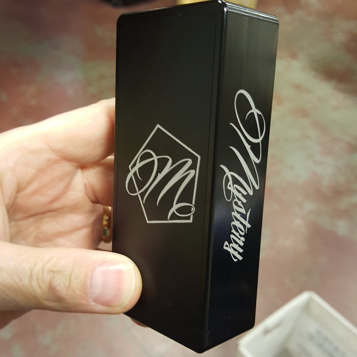 Kiyas_Poppa's tweet photo. New logo, time for a change. #mysterybox #WITB #vape #vapeporn #vapelife #boxmodlife #billet #evolution #MysteryMen https://t.co/j0EdRlZ3uI