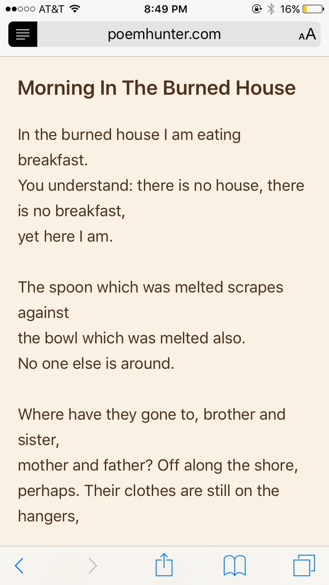 Morning in the burned house