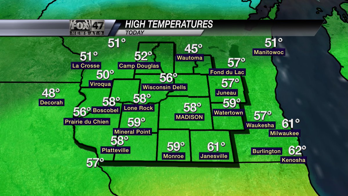 KarinSwansonWx's tweet photo. What a day! I hope you enjoyed the mild #temperatures. #wiwx #RecordsSet https://t.co/b63UVascO3