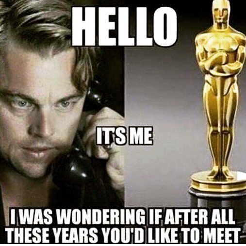 hippiecrites's tweet photo. This #meme should win an #award. #willhewin #oscars #relevant #adele #hello #therevenant #… https://t.co/g6Kxbe25Nl https://t.co/NfccMVDrLi