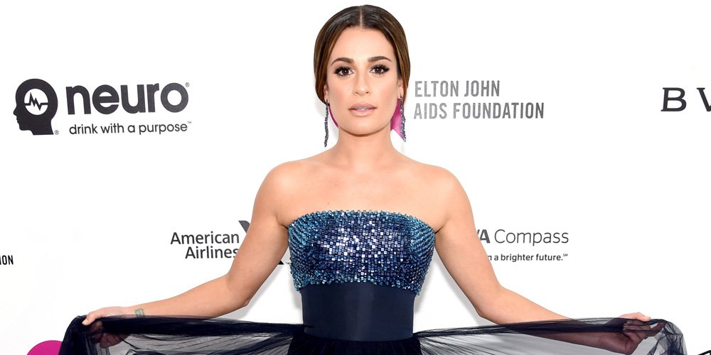 JustJared's tweet photo. .@msleamichele shows off her gorgeous party look at EJAF's #Oscars Viewing Party https://t.co/UXE9ZIWX6D https://t.co/Ay2v3aGaQS
