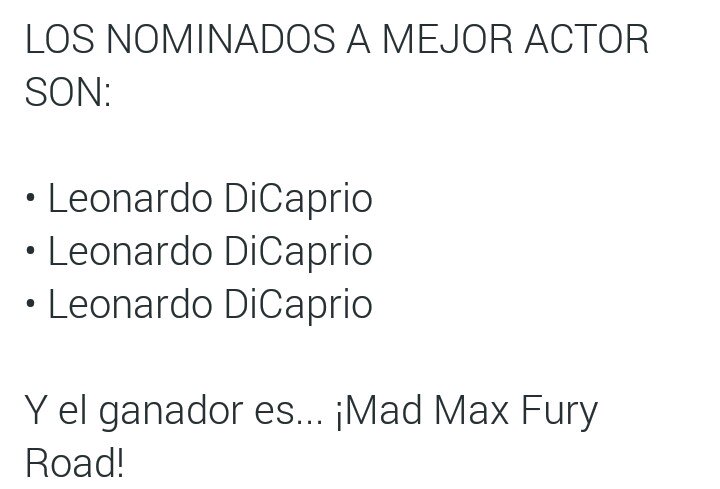 noedadderio's tweet image. #Oscars #OscarsEnTNT #MadMax