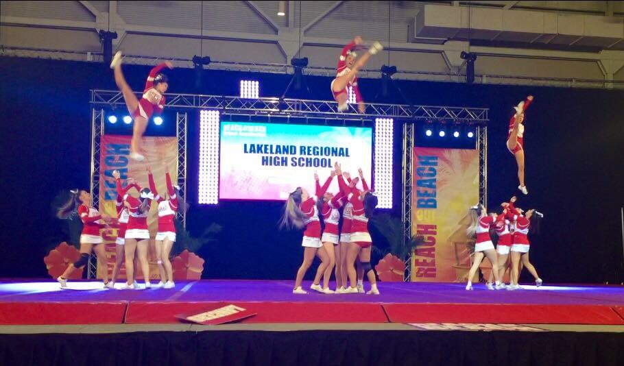 Lancers placed 4th at nationals this weekend! 2nd Lakeland team to ever make top 5 in the hardest category there!❤️🎀