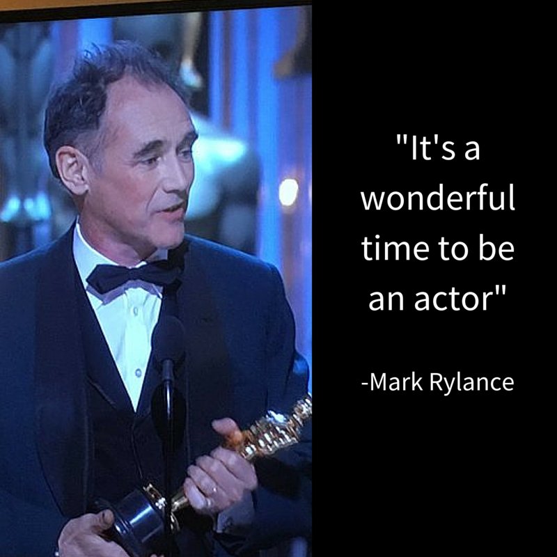 Marketing4Actor's tweet photo. "It's a wonderful time to be an actor!" -Mark Rylance   
RT if you agree! 
#Actorslife #Oscars https://t.co/2NEoDhyLBu