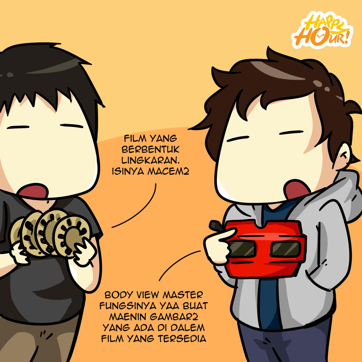 HappyHour_Comic's tweet photo. Nah kalo view master itu ada film yg isinya gambar, trus dimaenin deh di body viewmasternyaa~ https://t.co/r0nmCxAvbp