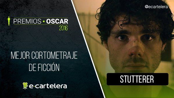 ecartelera's tweet image. MEJOR CORTOMETRAJE DE FICCIÓN: #Stutterer, con BSO del español @nicocasalmusic   #Oscars ver.ec/n29265