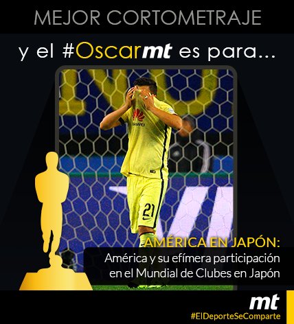 mediotiempo's tweet photo. El premio para el Mejor Cortometraje en los #OscarMT es para @ClubAmerica https://t.co/TDTVxd4Of2 https://t.co/xj2eEUrwno