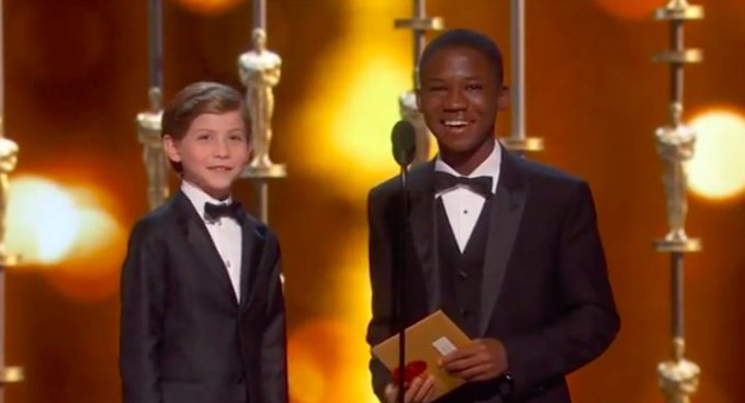 BuzzFeed's tweet photo. "Thanks, Chris! Loved you in Madagascar" -- Jacob Tremblay, cutest presenter ever https://t.co/rD5UihhJDc