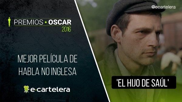 ecartelera's tweet image. MEJOR PELÍCULA DE HABLA NO INGLESA: 'El hijo de Saúl' (Hungría)' #Oscars ver.ec/n29265