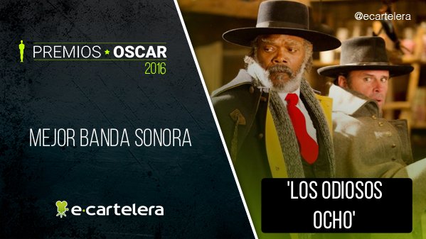 ecartelera's tweet image. MEJOR BANDA SONORA: #LosOdiososOcho #Oscars ver.ec/n29265