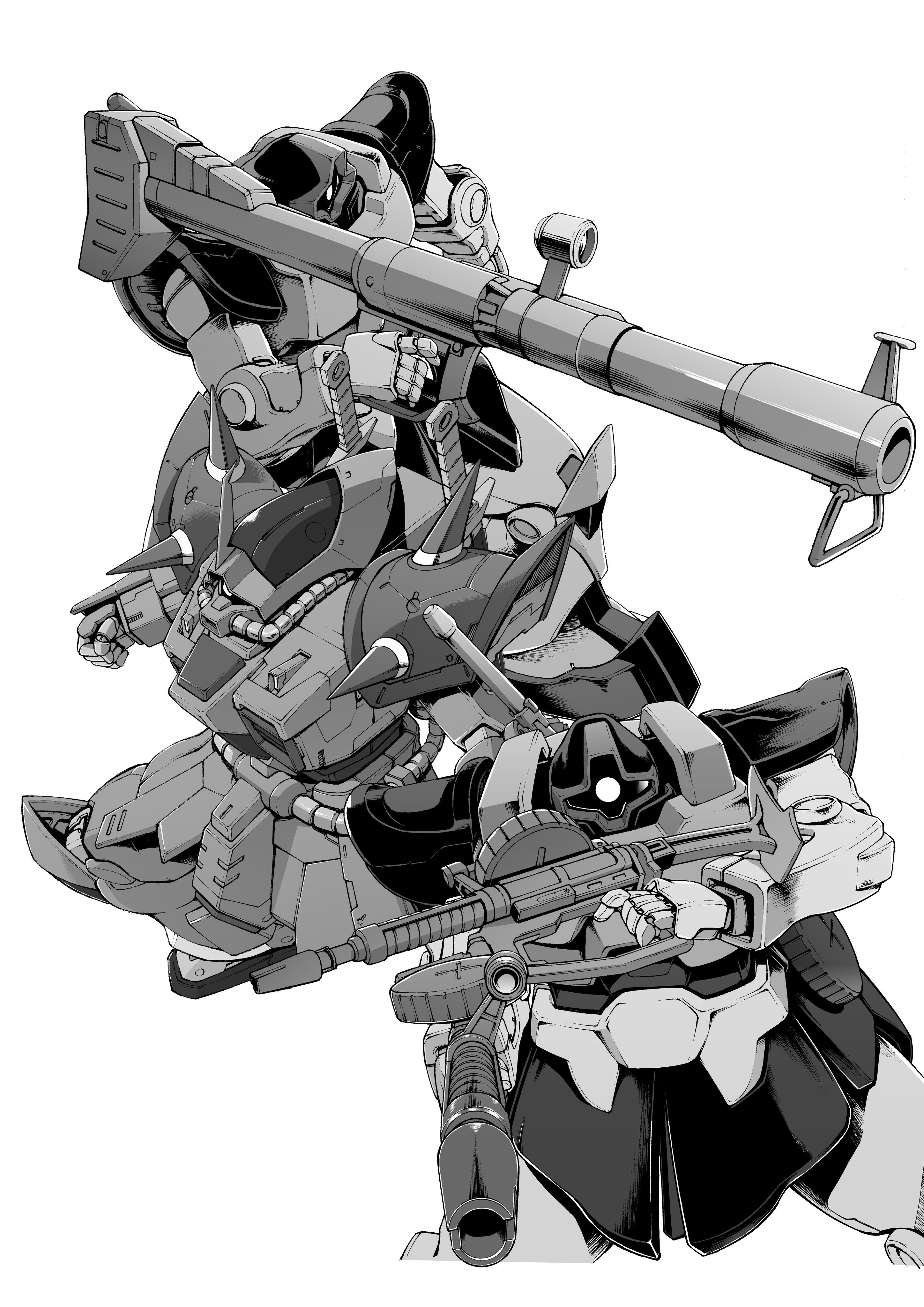 たいちょー たいち庸 4話のトビラ絵と今月号のトビラ絵をくっつけてpcの壁紙にしてます ちなみにケータイはアナザーのレイヴンなのです ノ 資料を見るとドムは18 6ｍ ザクは17 5ｍ イフリート改は17 2ｍ イフは首が埋まってるのカナ T