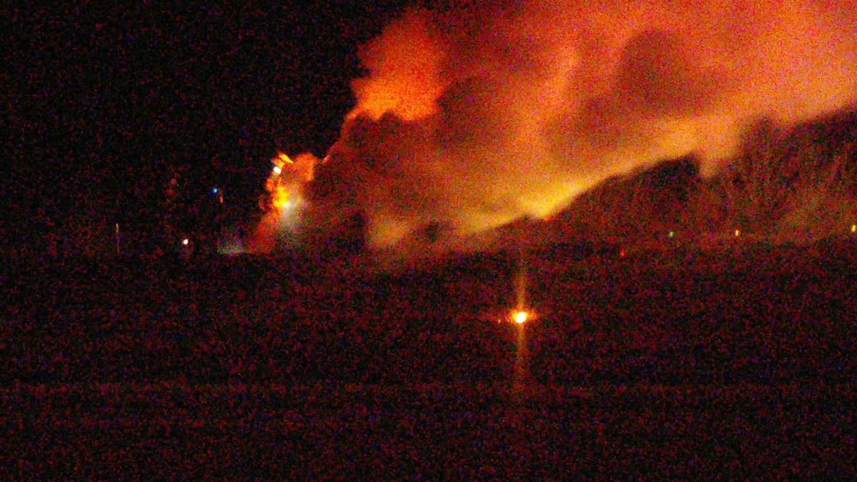 buschfarms's tweet photo. @1011_News Happening now.  Just south of Warlick on Hwy 77. Vehicle on fire https://t.co/zRzVuz2Ib8