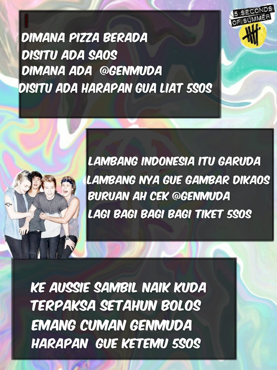 shasykez's tweet photo. wml :-) bantu REETWEET yaa @genmudacom @LiveNationINDO #GENMUDAKUIS #5SOSKUIS https://t.co/Zyh7smmuXY