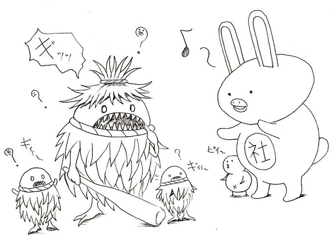 @ahegao8 未知との遭遇!
社長「こんにちは～♪」
森ガール「ギッッ??(誰だ!こいつ?)」
森リトル「ギィィ～(怪しいヤツ!!)」
森リトル②「ギィィ～(怪しい!!)」 