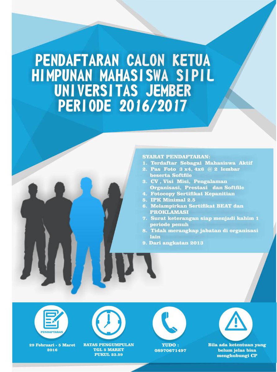 Segera daftarkan diri anda dalam pencalonan ketua HMS Periode 2016-2017.